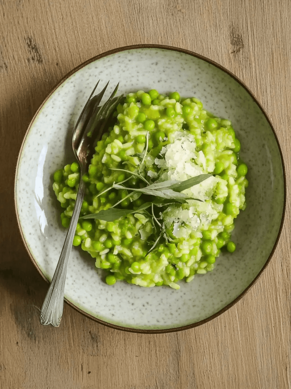 Creamy Pea Risotto with Wild Garlic for a Fresh Twist step photo