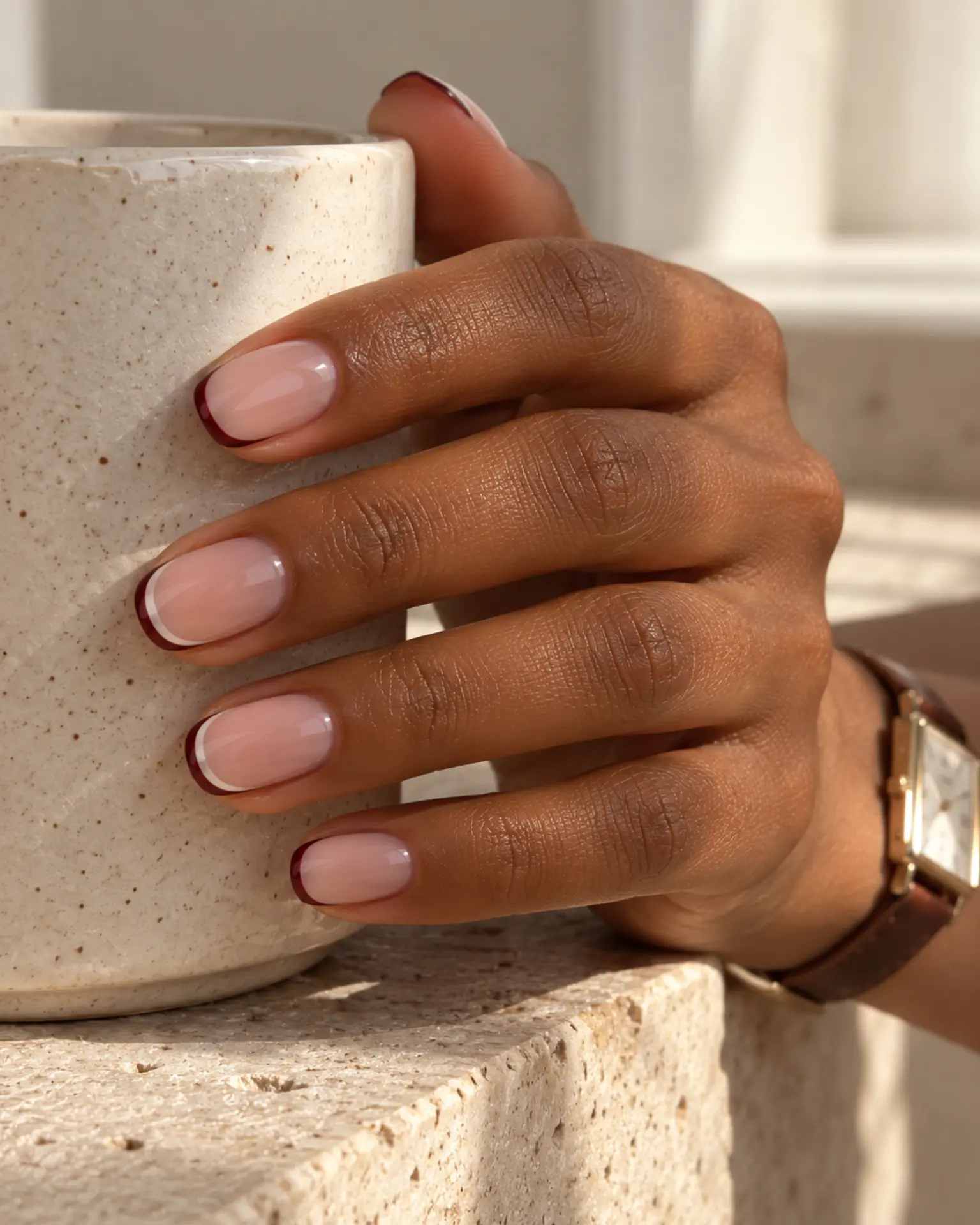 Winter Micro French Edge manicure inspiration for winter nail ideas