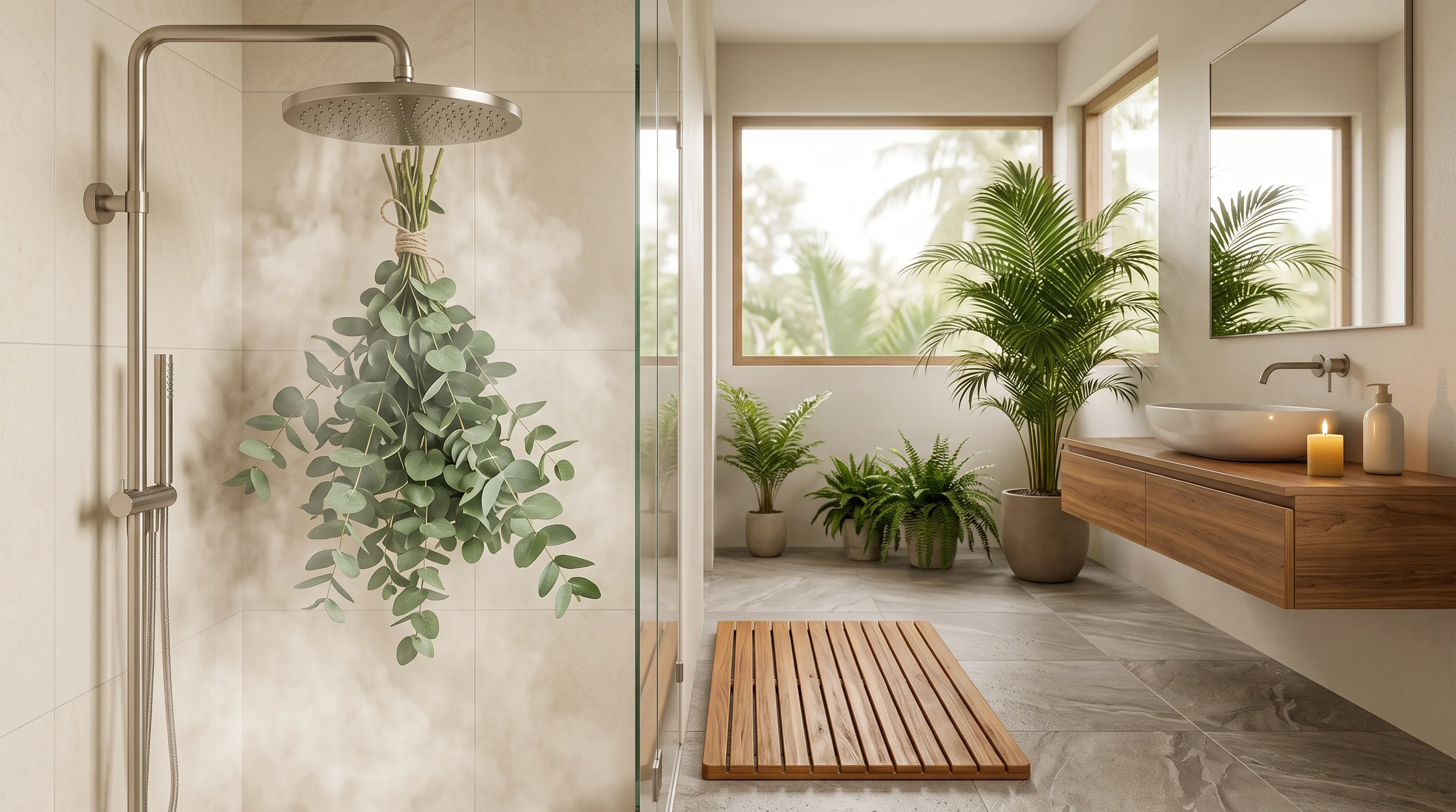 Organic Biophilic Integration Eucalyptus Teak