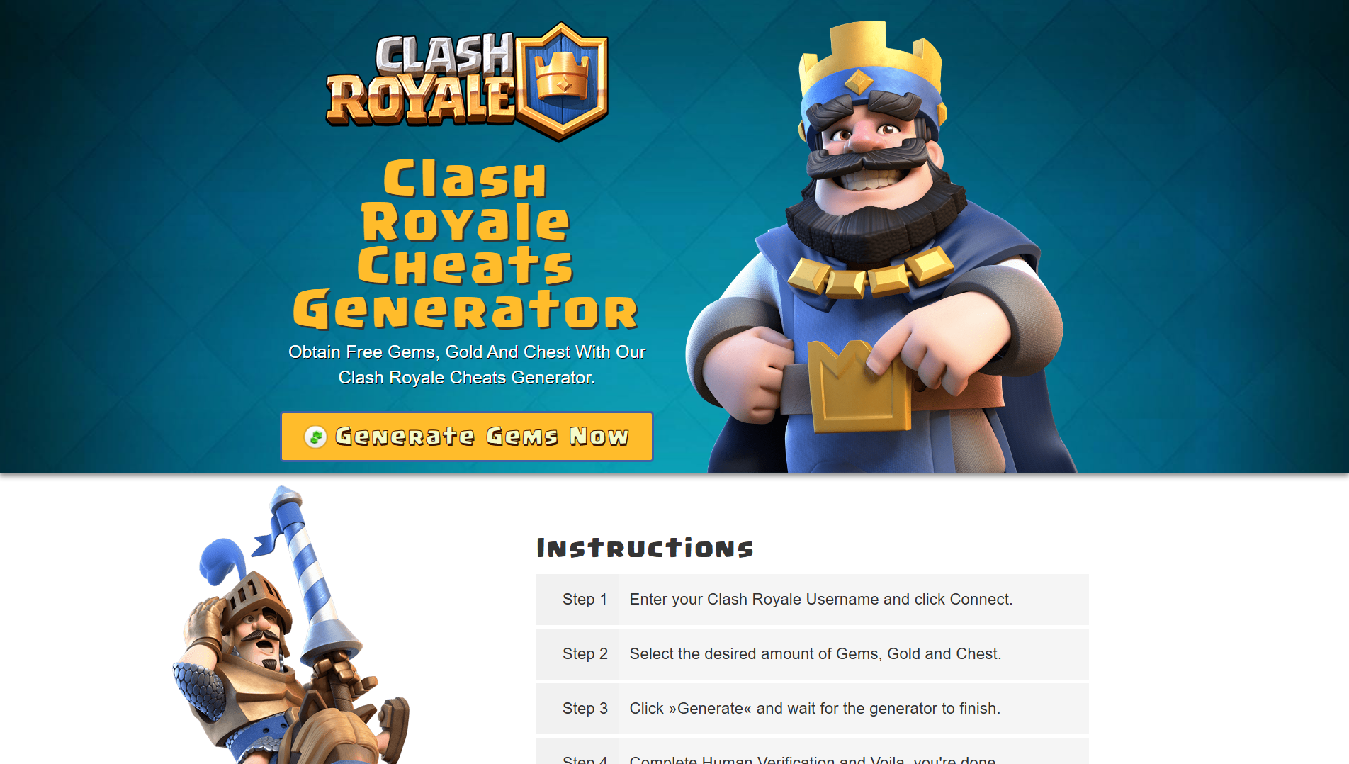 Stored capture of clashroyale-cheats.github.io