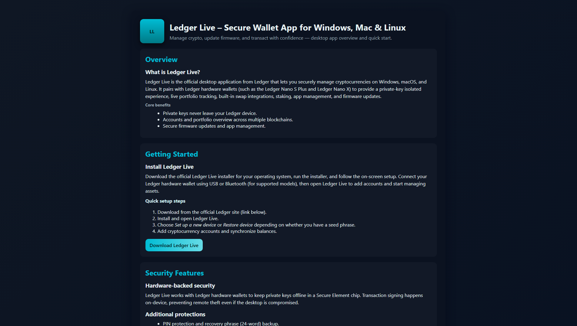 Screenshot of officialledgerlive.pages.dev