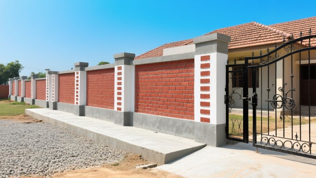 Compound wall construction in India