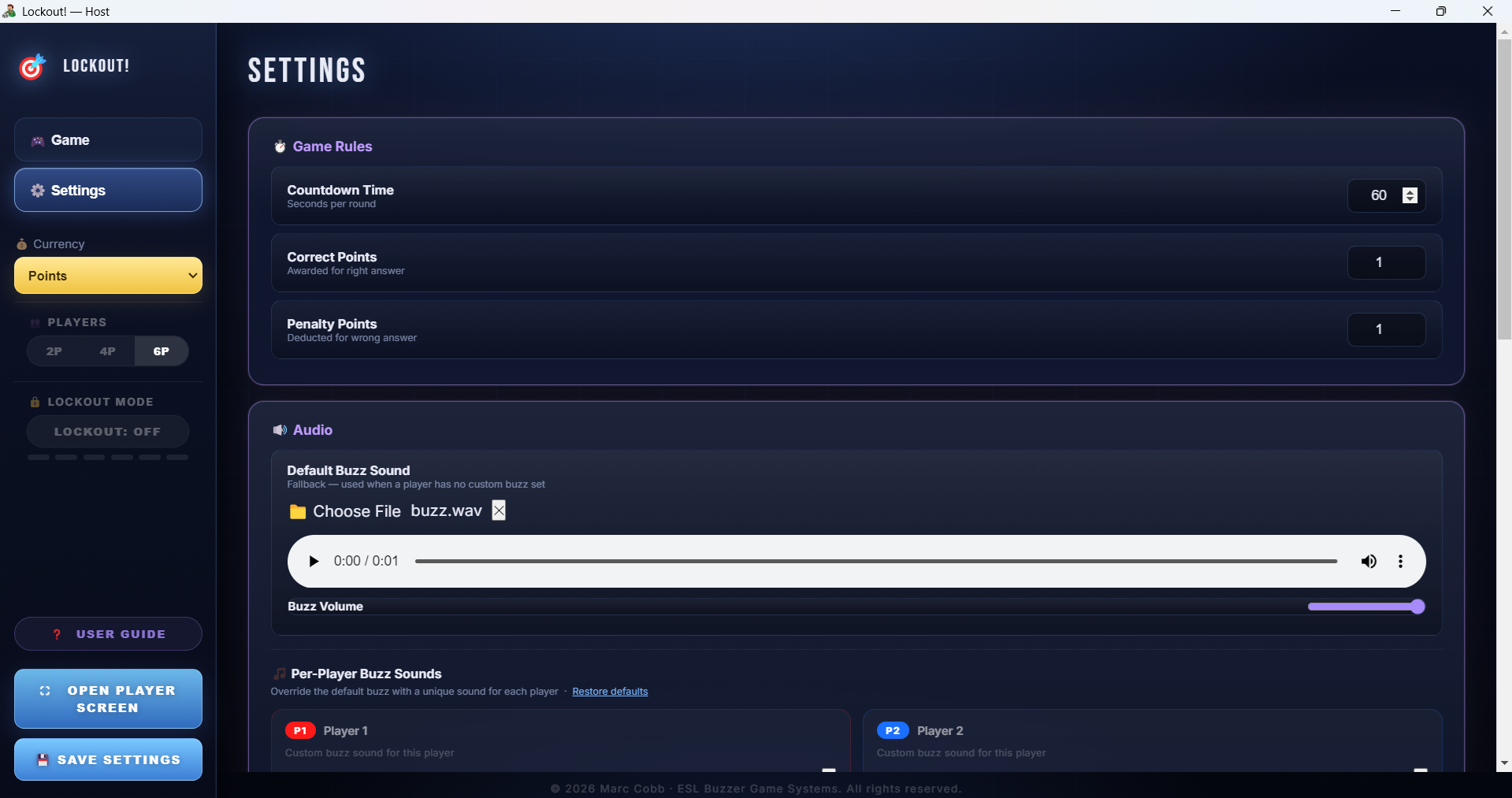 Settings Screen