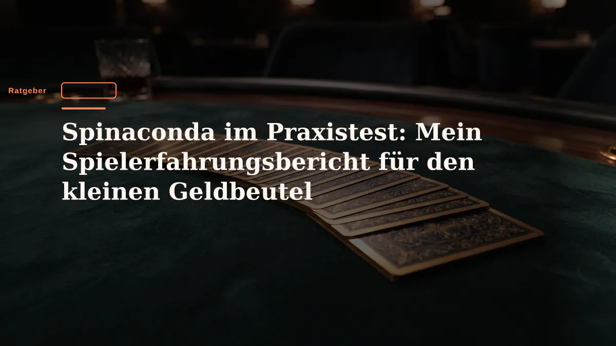 Spinaconda im Praxistest: Mein Spielerfahrungsbericht für den kleinen Geldbeutel