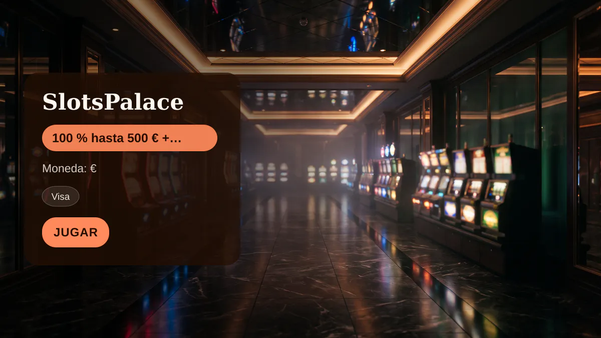 SlotsPalace casino - bono de bienvenida 100 % hasta 500 &euro; + 50 FS, pagos: Visa, Mastercard, Skrill, Neteller, Paysafecard