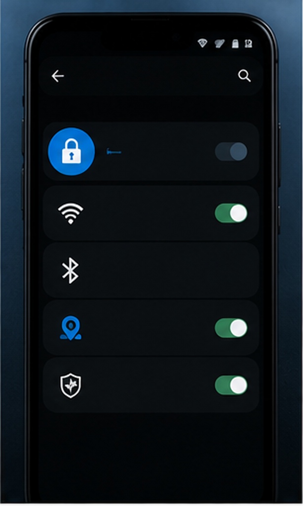 Android security settings screen for enabling authentication and device protection
