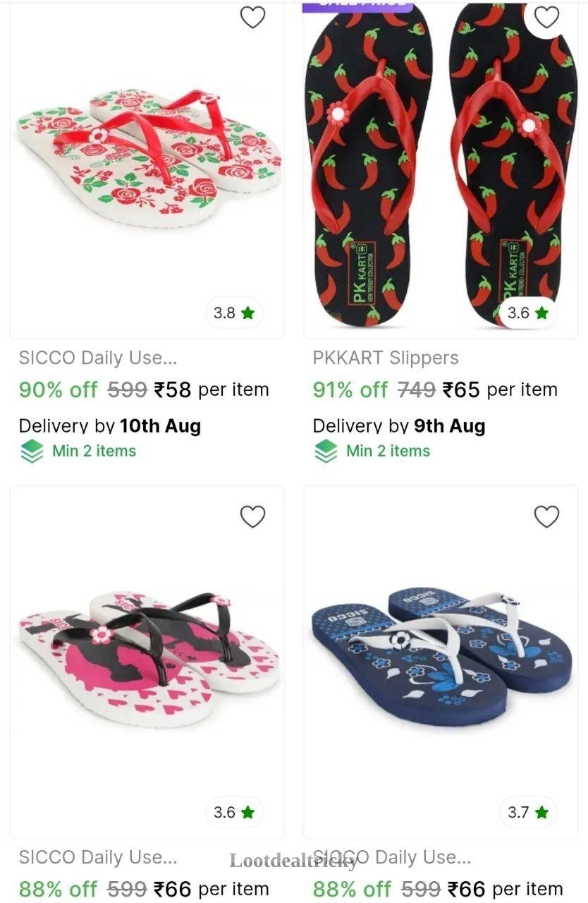 Loot 58 Slippers – Amazing Price Drop @ ₹58 Loot 58 Slippers – Amazing Price Drop @ ₹58