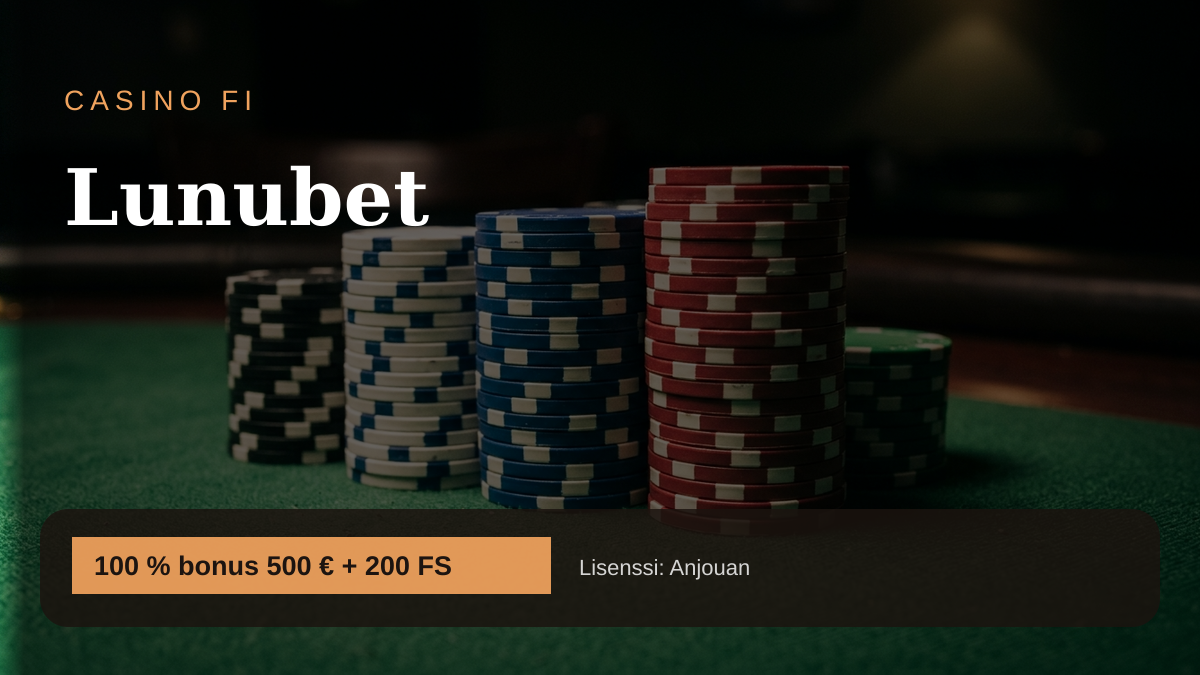 Lunubet kasino — tervetuliaisbonus 100 % bonus 500 € + 200 FS, maksutavat: Visa, Mastercard, Skrill, Neteller, Paysafecard