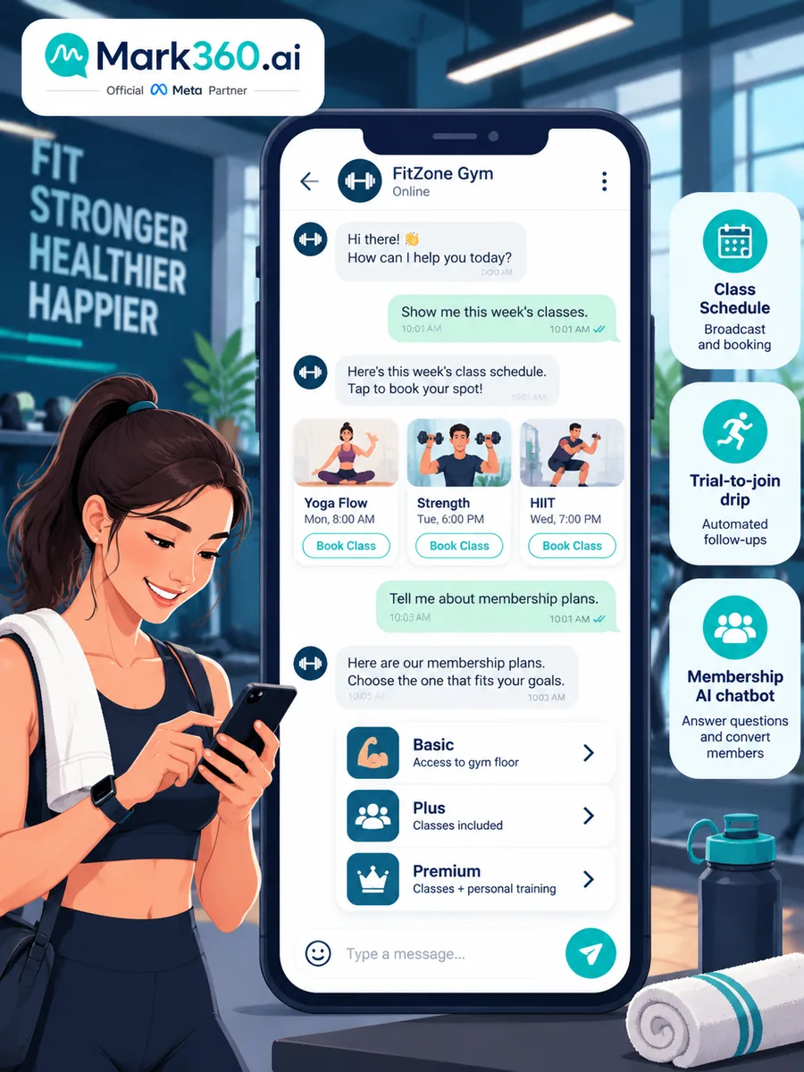 WhatsApp for Gyms & Fitness: Class Broadcasts, Trial Drips & Membership Chatbots — sidebar