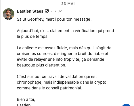 Bastien Staes - Capture LinkedIn