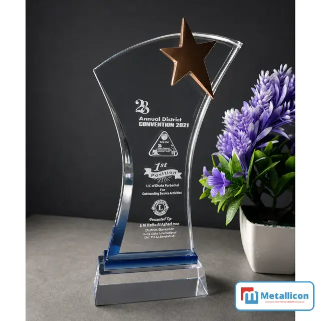 2D Print Crystal Crest Award