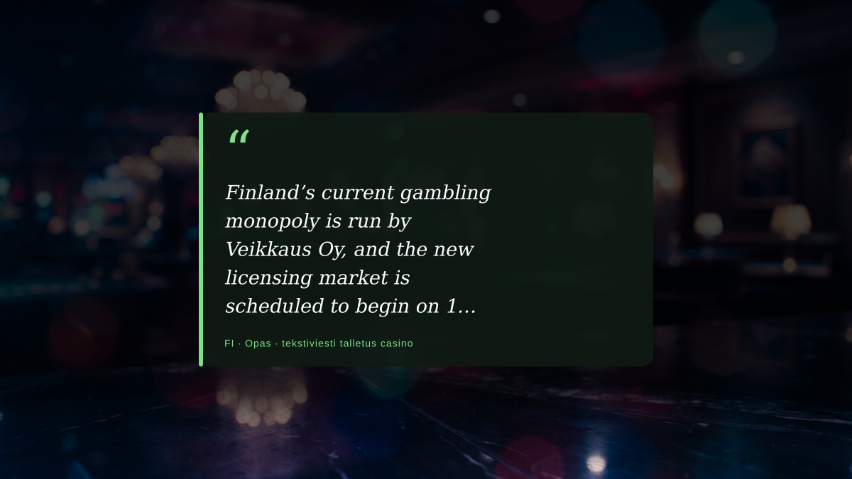 Tekstiviesti talletus casino &mdash; veteraanin n&auml;kemys muuttuvalla pelimarkkinalla
