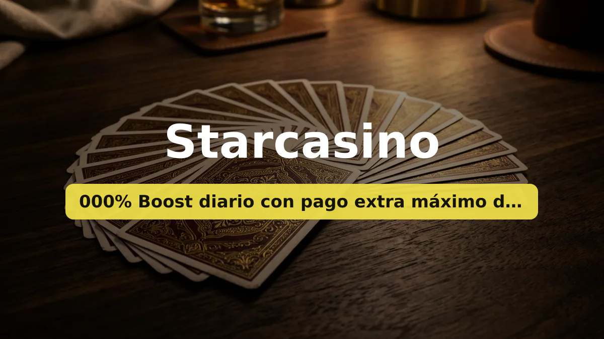 Starcasino — bono de bienvenida 000% Boost diario con pago extra máximo de €10 + 20 FS, pagos: Visa, Mastercard, PayPal, Skrill, Neteller