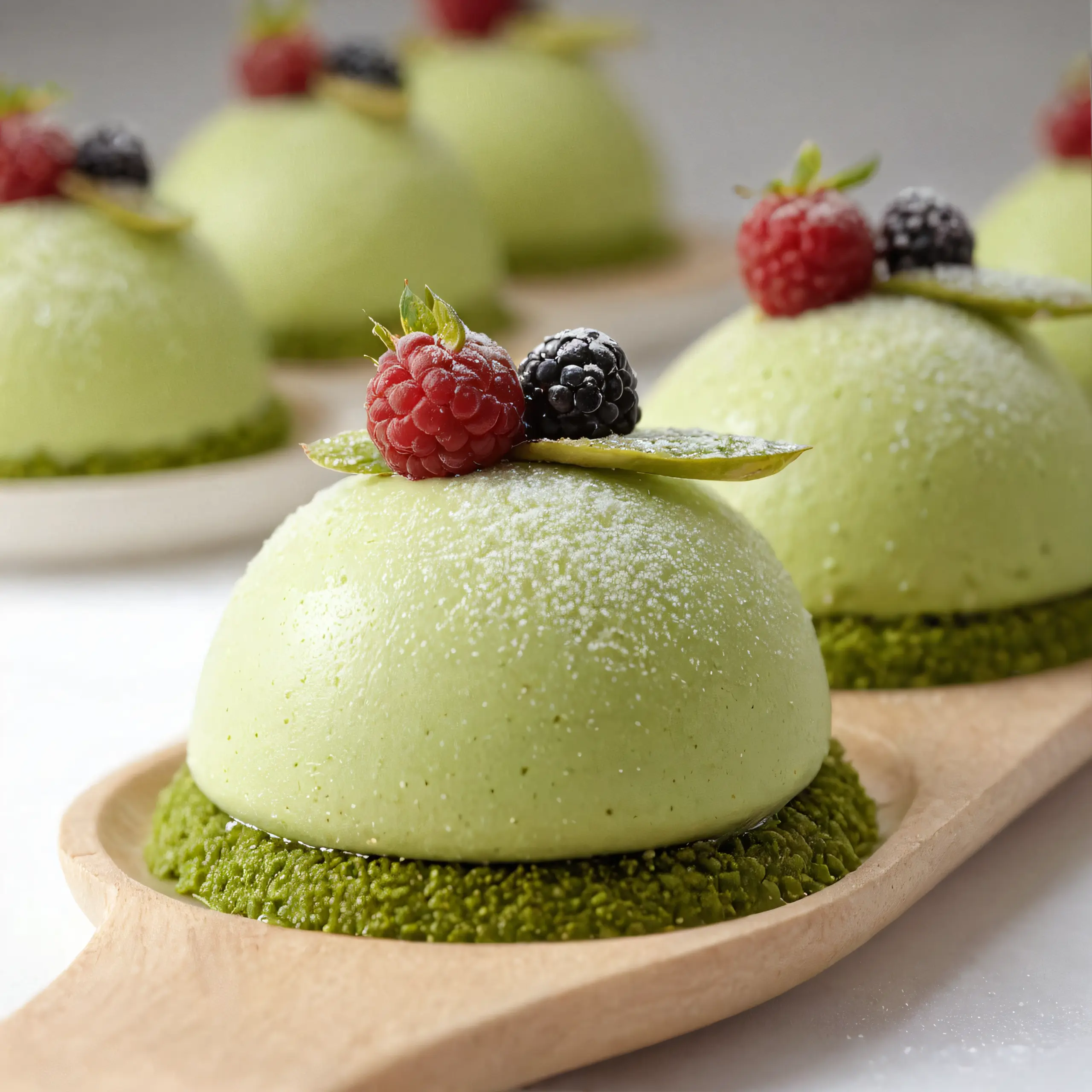Matcha White Chocolate Mousse Domes Recipe