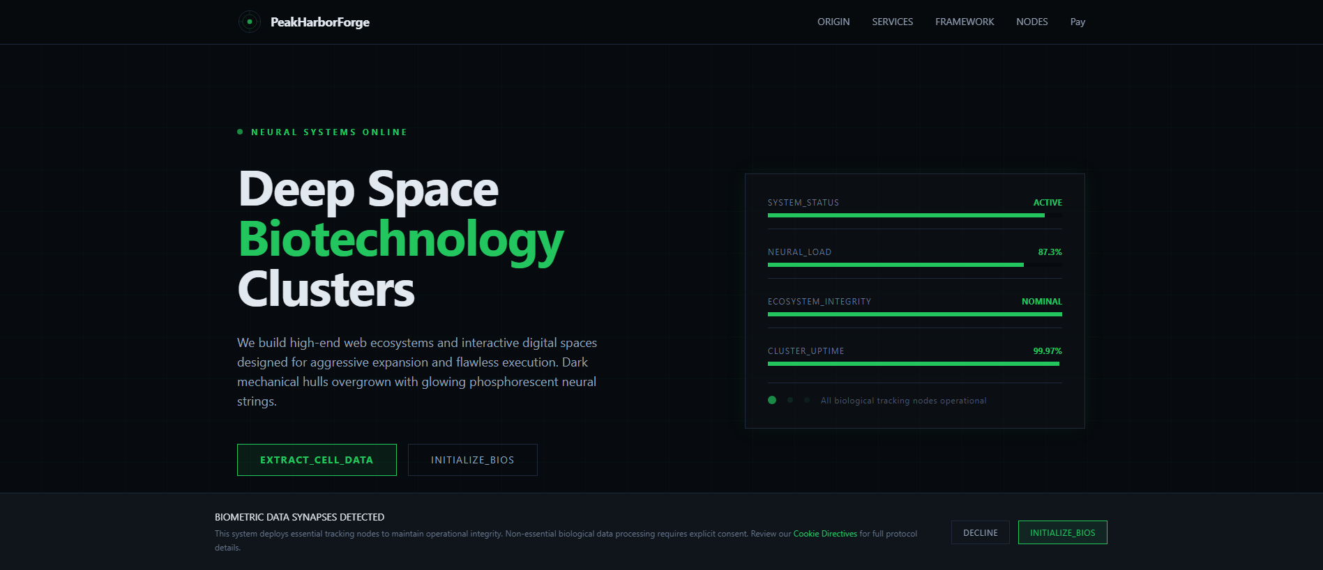 Screenshot of peakharborforge.com