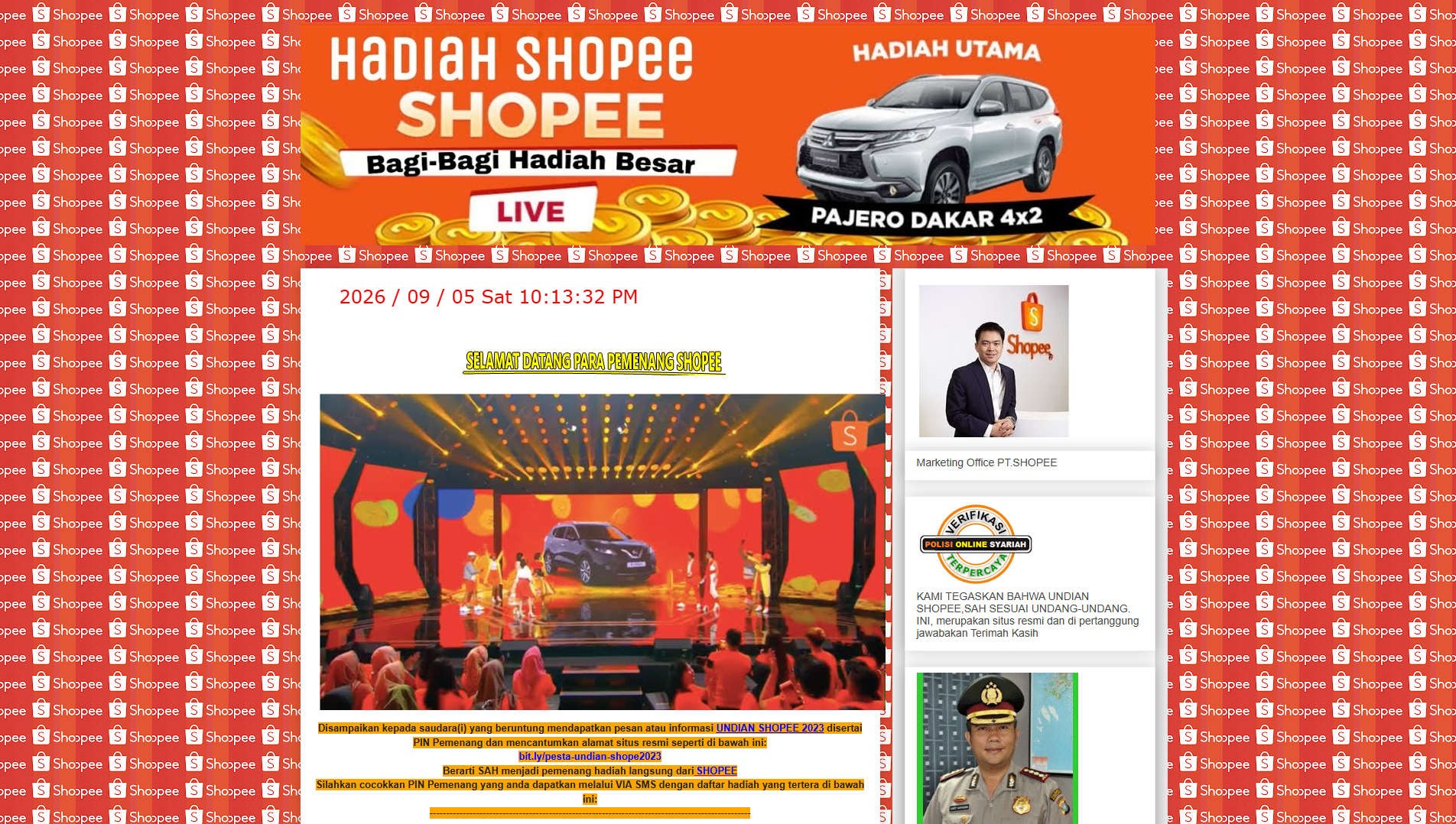 Stored capture of pesta-undian-shopee2023.blogspot.com