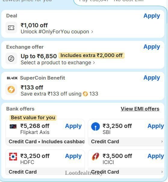 48 Off Multiple – Great Loot Offer @ ₹35740 (48%) 48 Off Multiple – Great Loot Offer @ ₹35740 (48%)