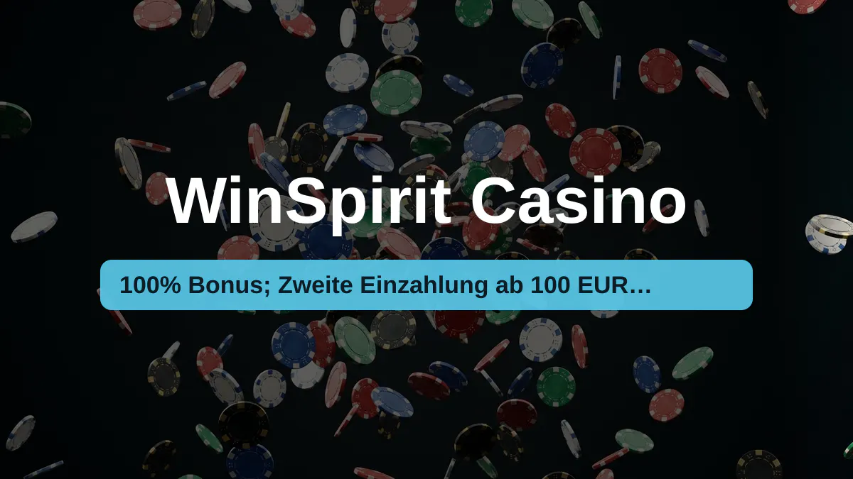 WinSpirit Casino — Willkommensbonus 100% Bonus; Zweite Einzahlung ab 100 EUR + 20 FS, Zahlungen: Visa, Mastercard, Interac, Apple Pay, MiFinity