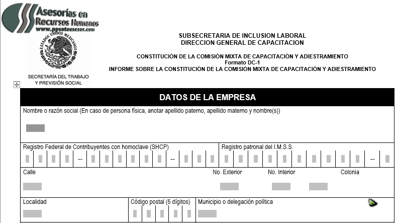 Formatos de Capacitación DC