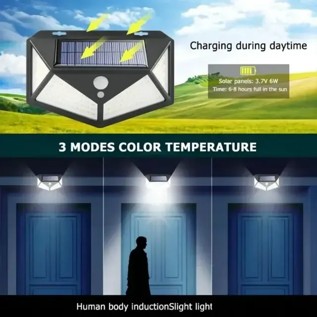 100 LED outdoor solar light
