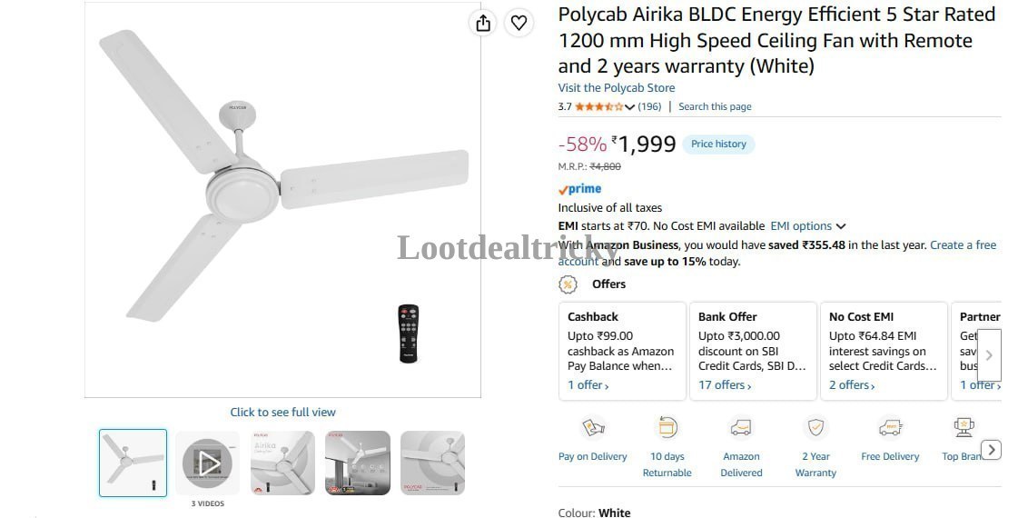Polycab Bldc Ceiling – Just ₹1999 | Loot Ka Maal Polycab Bldc Ceiling – Just ₹1999 | Loot Ka Maal