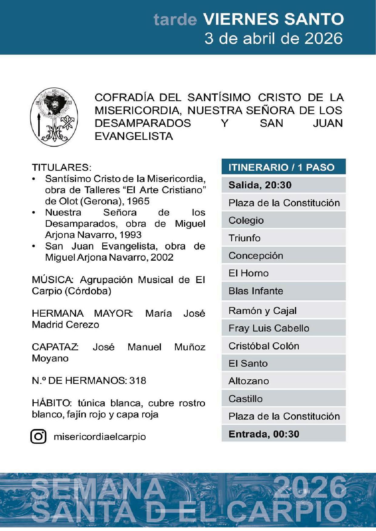Horarios e Itinerarios de las Procesiones de la Semana Santa de El ...