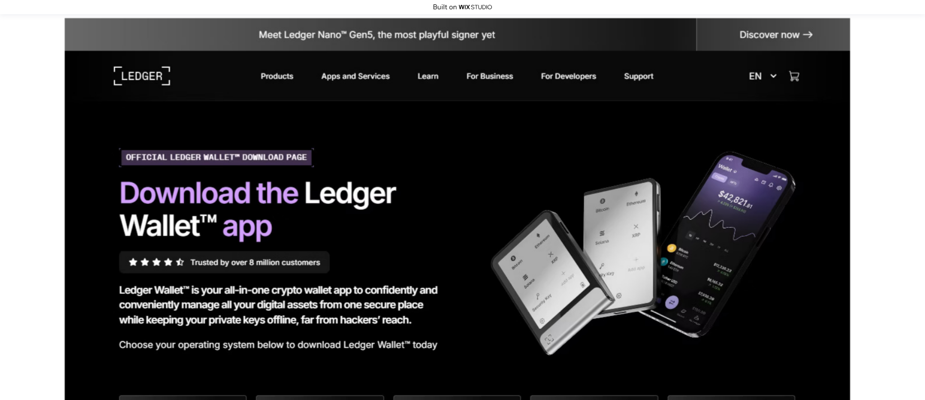 Stored capture of iostartledger.wixstudio.com