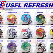 USFL Helmets Poster