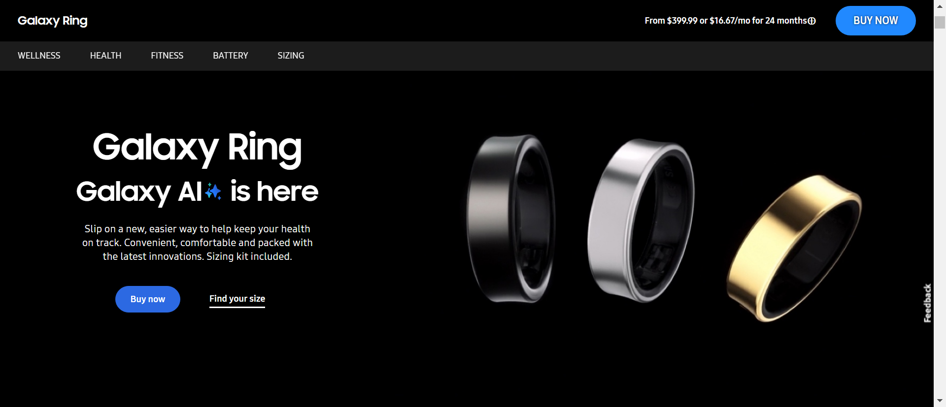 Samsung Galaxy Ring Hero Image Explore-Galaxy-Ring-Smart-Ring-Samsung-US