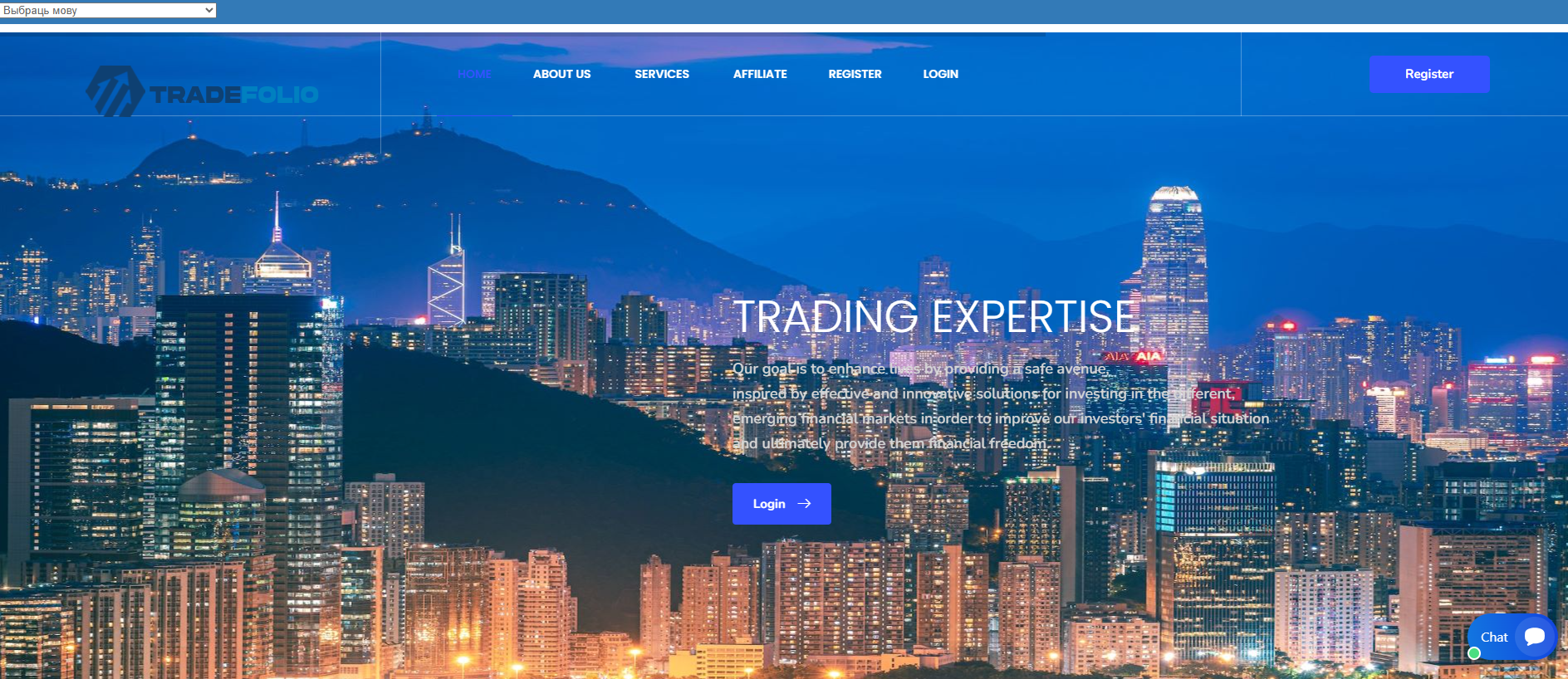 Screenshot of tradefolio.net