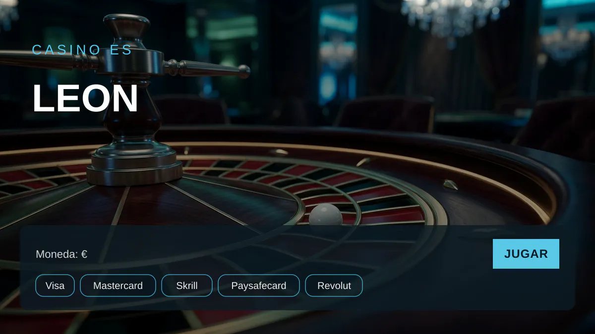 LEON casino � bono de bienvenida 100%, pagos: Visa, Mastercard, Skrill, Paysafecard, Revolut