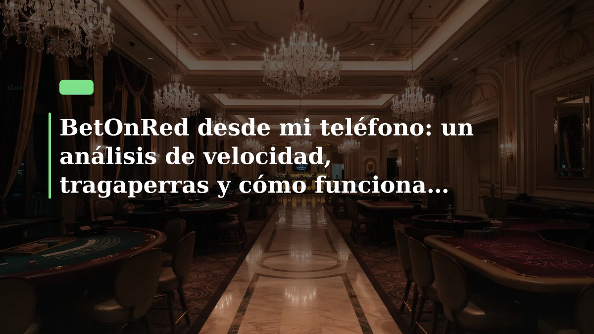 BetOnRed desde mi teléfono: un análisis de velocidad, tragaperras y cómo funciona para un jugador español