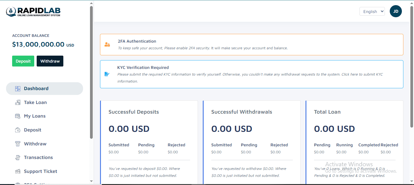 Rapid Loan Website