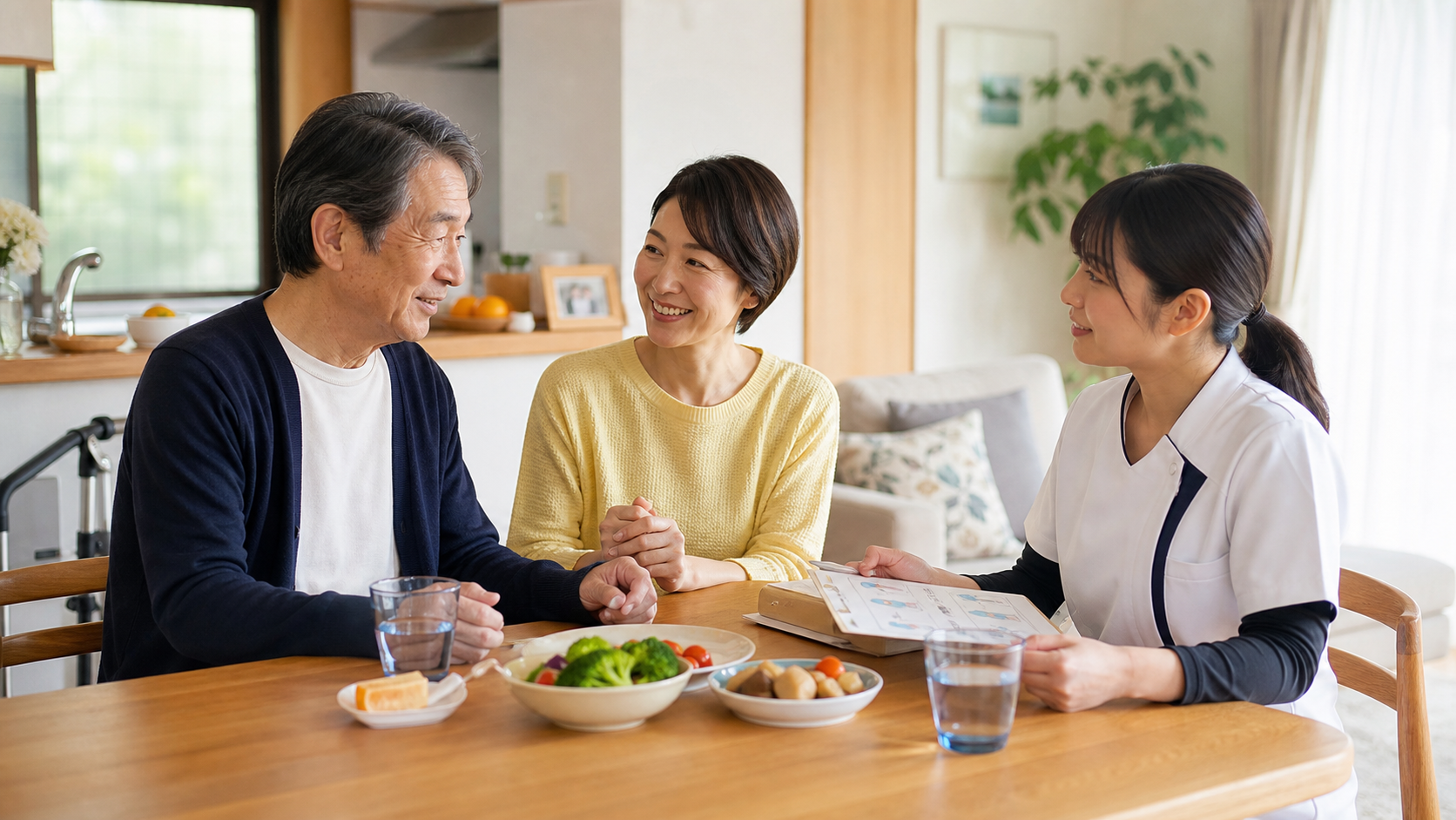 排便の悩みは、水分、食事、活動量、薬の影響などを一緒に整理することから始めます。