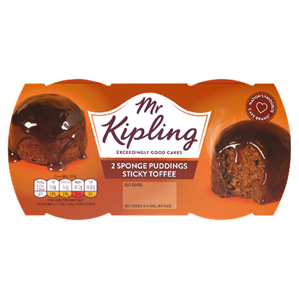 Sticky Toffee Sponge Puddings x2 Mr. Kipling's