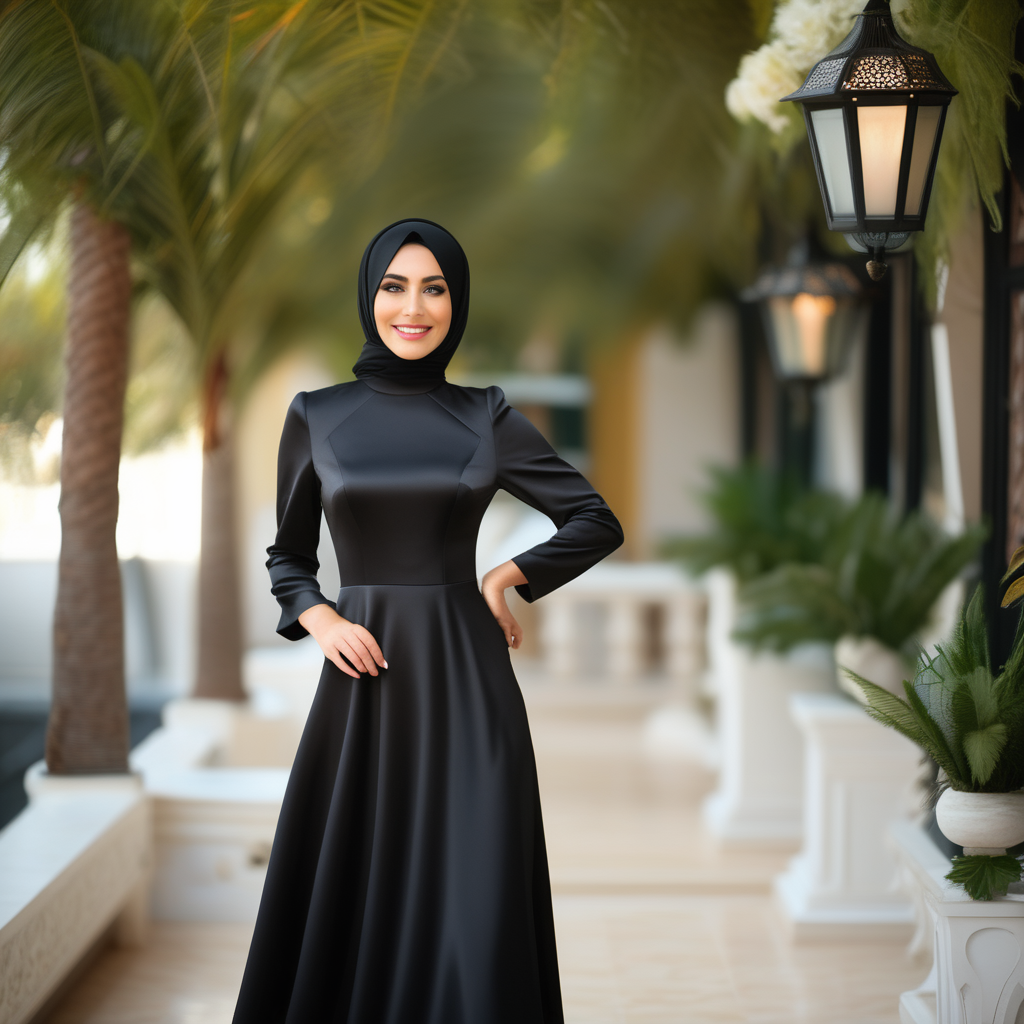 Black cocktail dress - Modest elegant black evening dress designed for a hijab-wearing woman. Full-length maxi dress with A - satin black cocktail dress A-line black cocktail dress high neck black cocktail dress for wedding guest black cocktail dress