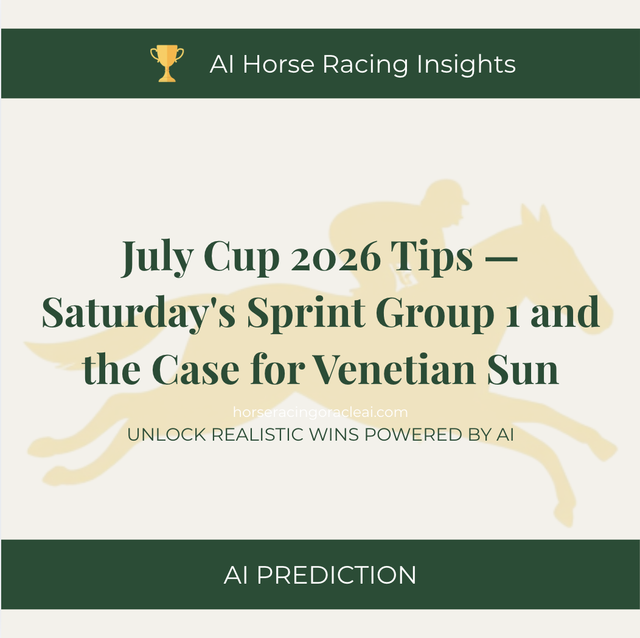July Cup 2026 Tips — Saturday's Sprint Group 1 and the Case for Venetian Sun