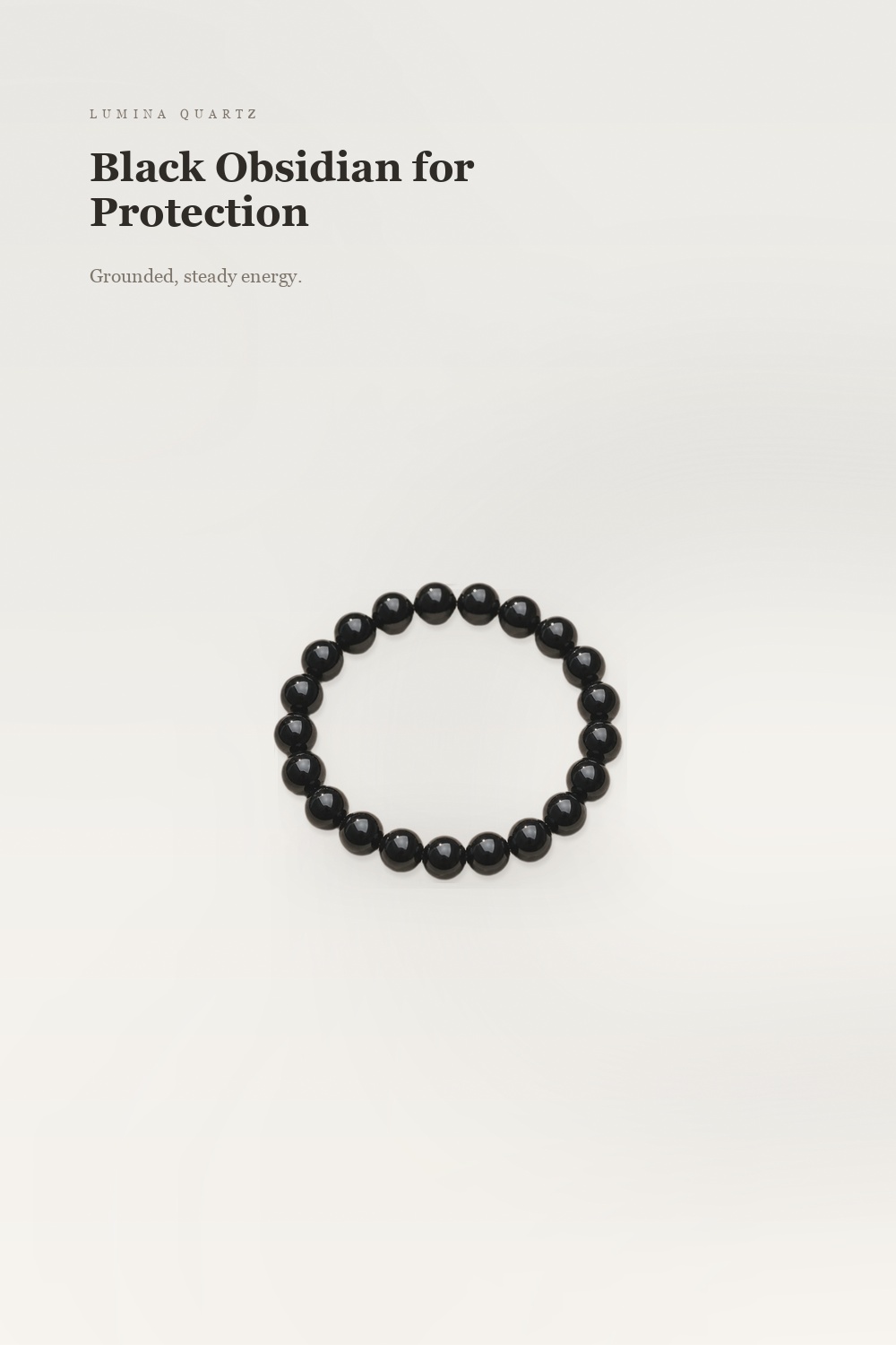Obsidian Bracelet Beaded Round Beads Obsidian