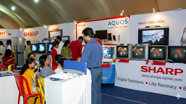 Sharp pavilion at ICE Mega Expo