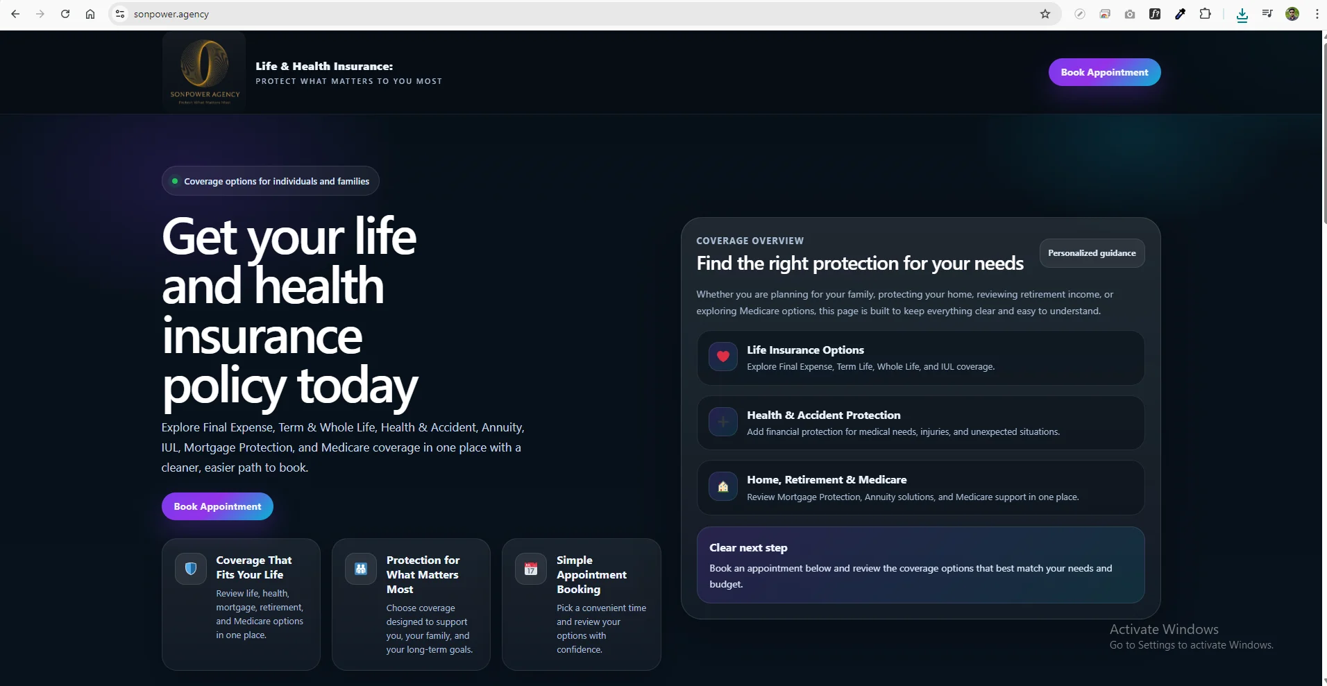 Single Landing page Wordpress