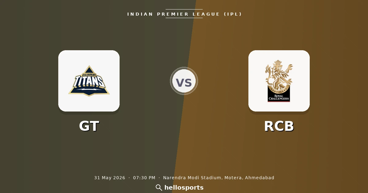 GT vs RCB Live Stream