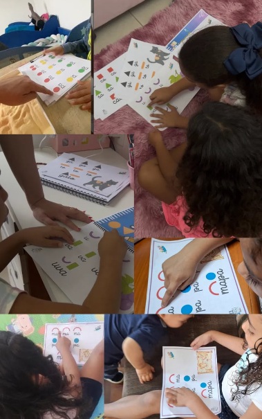 Crianças envolvidas com as atividades