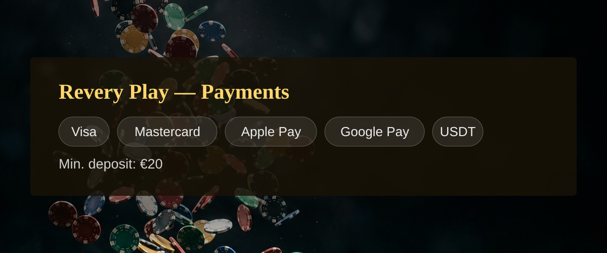 Revery Play — Payments: Visa, Mastercard, Apple Pay, Google Pay, USDT
