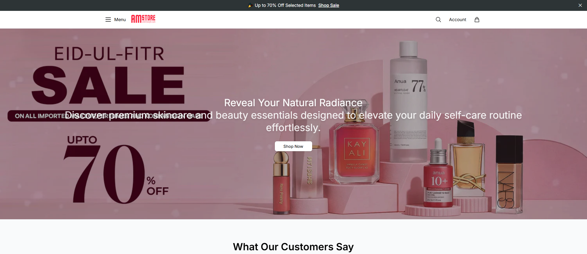 Stored capture of amstorebeautyshop.shop
