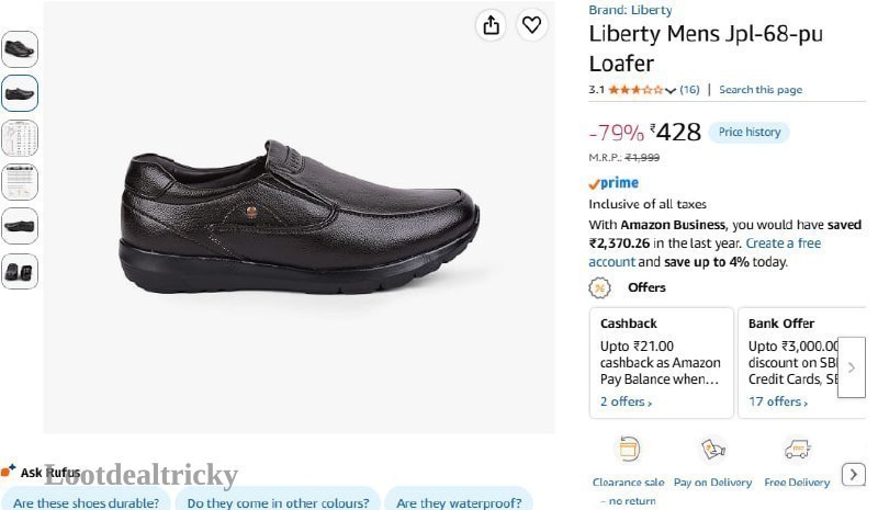 Liberty Mens Loafer – Just ₹28 | Limited Time Loot Offer Liberty Mens Loafer – Just ₹28 | Limited Time Loot Offer