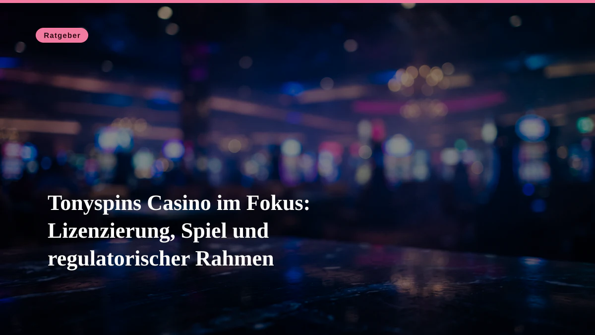 Tonyspins Casino im Fokus: Lizenzierung, Spiel und regulatorischer Rahmen