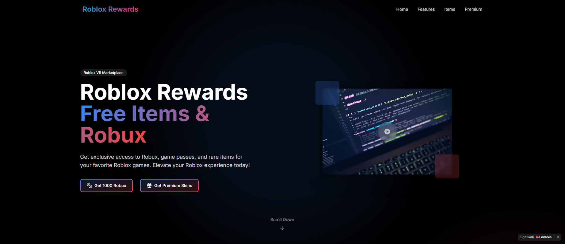 Stored capture of robloxrewards.lovable.app