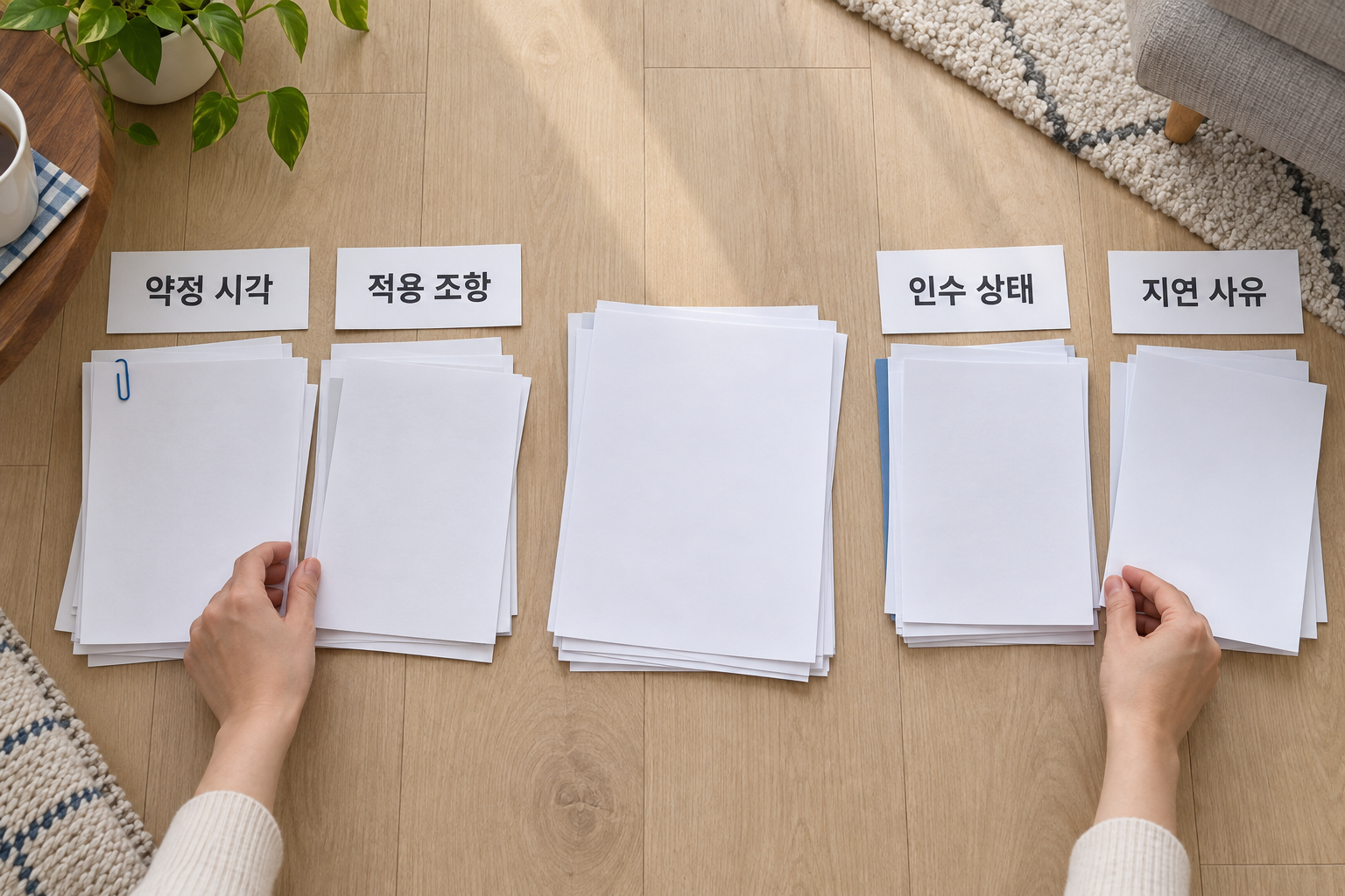 해제 요청에 필요한 계약 문서·지급자료·시간순 기록을 묶는 설명 장면