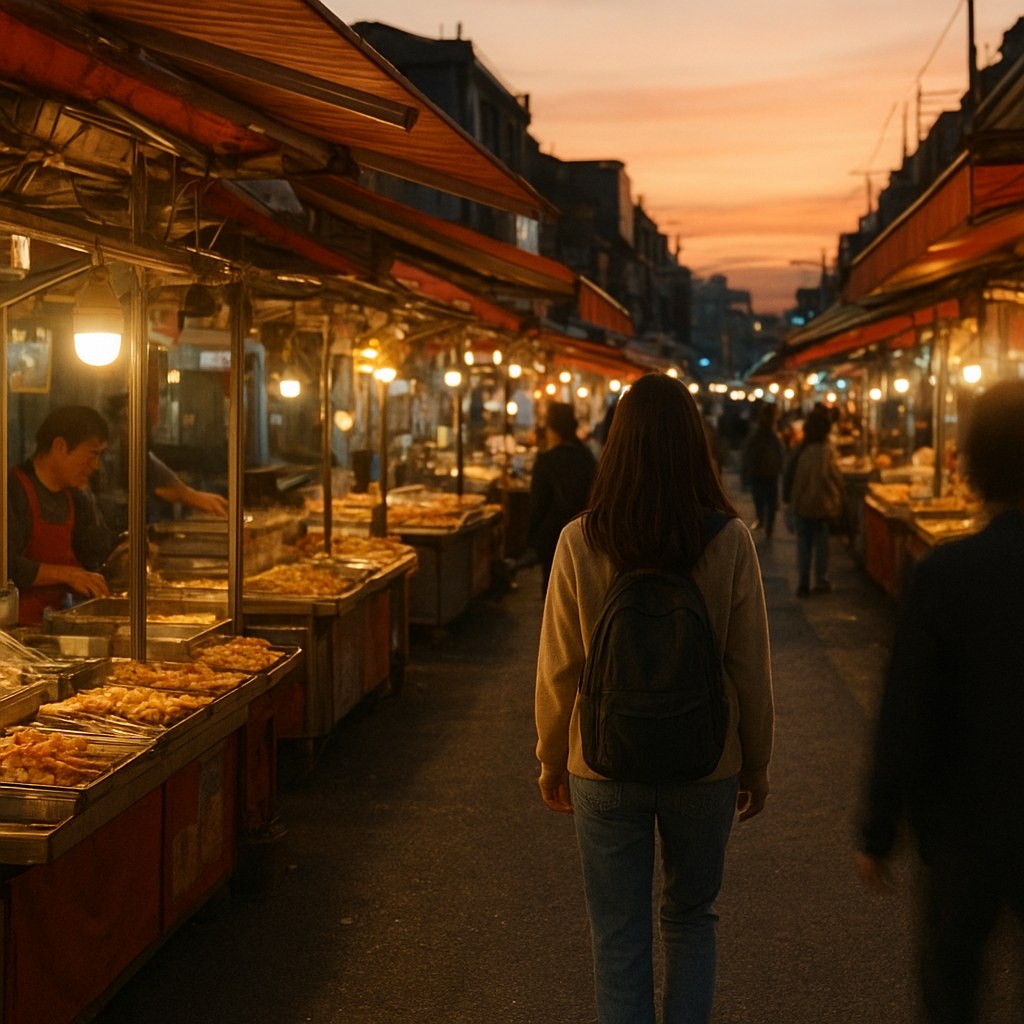 korean street food night market