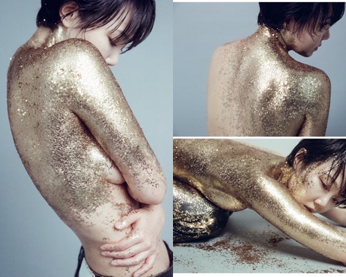 이경실 딸 손수아, 전신 '골드 글리터' 파격 화보 공개... "예술적 콘셉트 완벽 소화"